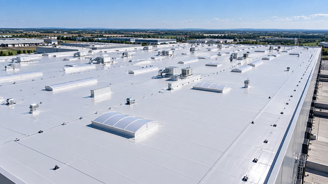 Kompletní rekonstrukce ploché střechy logistického skladu v Praze – 29 876 m²